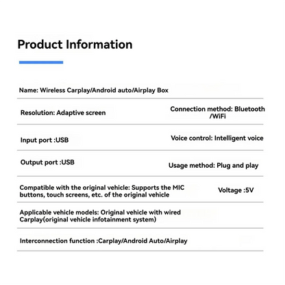 AutoPrestige™ Wireless CarPlay & Android Auto Adapter